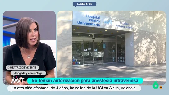 Bea de Vicente: "Poner una anestesia intravenosa sin la autorización, ya no hablamos de homicidio imprudente, sino de dolo eventual" Bea de Vicente: "Poner una anestesia intravenosa sin la autorización, ya no hablamos de homicidio imprudente, sino de dolo eventual"