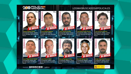 Grafismo de los 10 delincuentes más buscados por la Policía Nacional Grafismo de los 10 delincuentes más buscados por la Policía Nacional