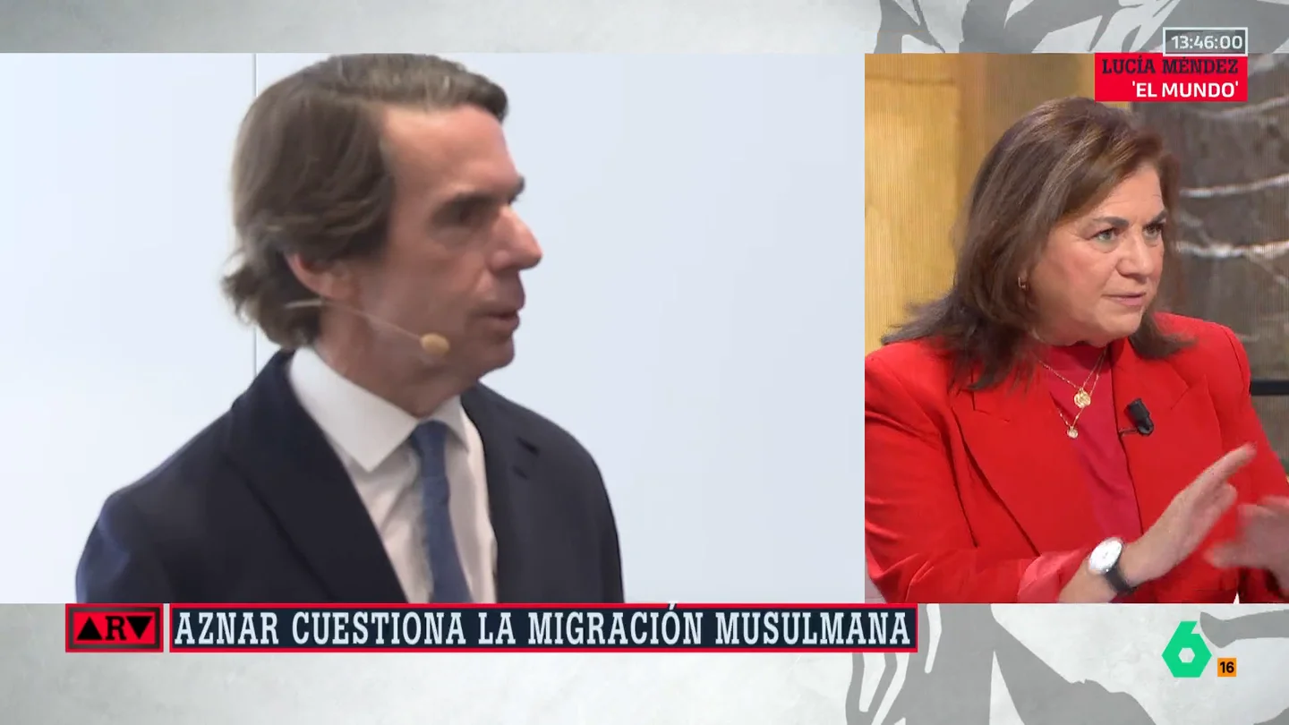 Lucía Méndez, tras las críticas de Aznar a los migrantes musulmanes: "Me sorprenden sus palabras por el momento político en el que estamos" Lucía Méndez, tras las críticas de Aznar a los migrantes musulmanes: "Me sorprenden sus palabras por el momento político en el que estamos"