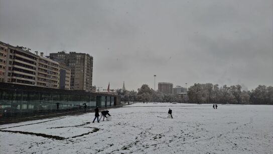 Imagen de archivo de nieve en Pamplona