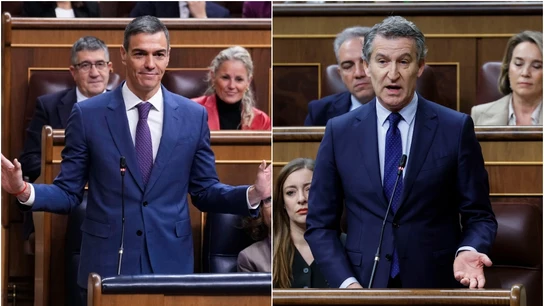 Pedro Sánchez y Alberto Núñez Feijóo, enfrentados en la sesión de control al Gobierno Pedro Sánchez y Alberto Núñez Feijóo, enfrentados en la sesión de control al Gobierno