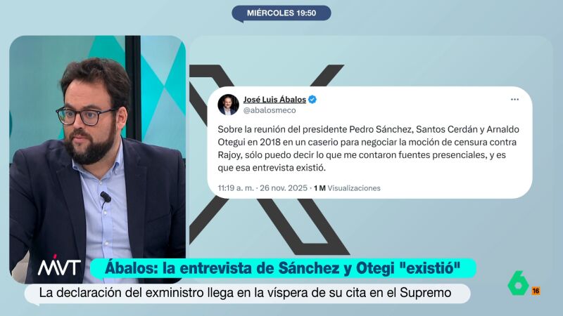 Monrosi, a Ábalos sobre la reunión de Sánchez y Otegi: "Si quieren amenazar al Gobierno y la munición es esto, está regular la cosa"