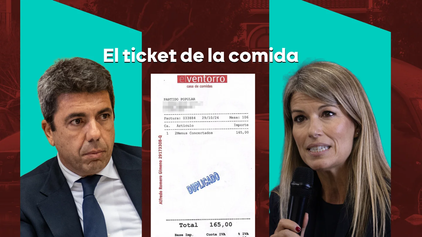 La factura de la comida entre Carlos Mazón y Maribel Vilaplana en 'El Ventorro' el día de la DANA. La factura de la comida entre Carlos Mazón y Maribel Vilaplana en 'El Ventorro' el día de la DANA.