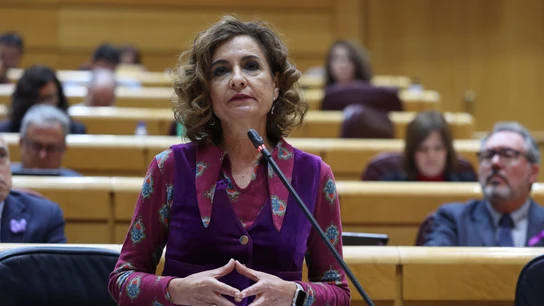 La ministra de Hacienda, María Jesús Montero, durante el pleno del Senado La ministra de Hacienda, María Jesús Montero, durante el pleno del Senado