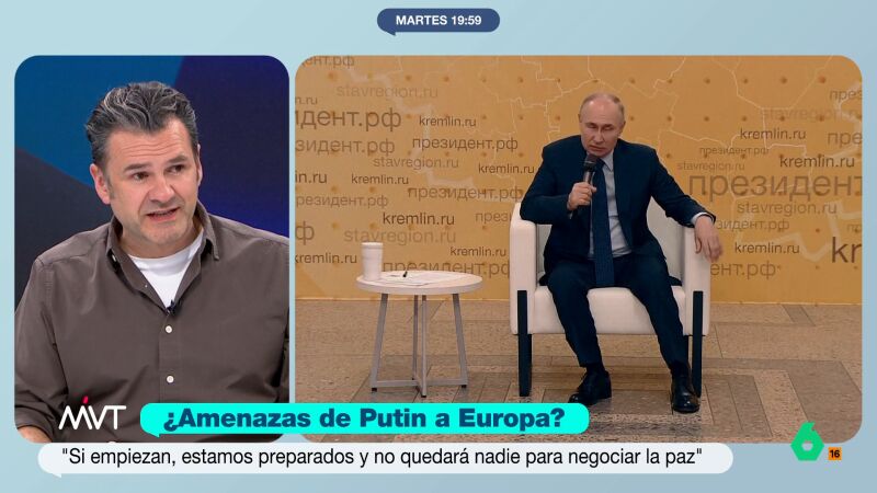 Iñaki López reacciona a la amenaza de Putin a Europa: "Es lenguaje de matón de barrio de película quinqui de los 80"