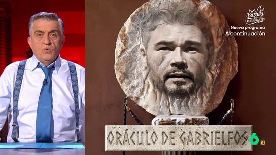 Wyoming pregunta al 'oráculo' Rufián si llegará Sánchez como presidente a 2027: "Es el primer chiste bueno que te he escuchado" Tras la mano tendida de Pedro Sánchez a Junts, Wyoming decide consultar sobre qué pasará a partir de ahora en la legislatura a su particular 'oráculo': 'Gabriel Rufián', que en este vídeo hace sus 'vaticinios'.