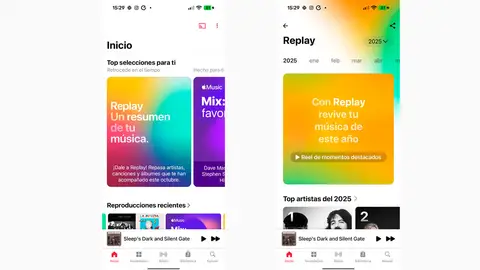El Replay 2025 de Apple Music en su app El Replay 2025 de Apple Music en su app