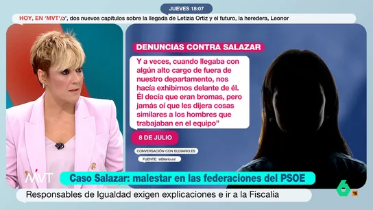 Cristina Pardo, tras conocer que se quiso buscar trabajo a Salazar en embajadas extranjeras: "Es sonrojante e inadmisible" "Aquí no, pero que los extranjeros se lo coman", reacciona Cristina Pardo tras explicar la información de Antonio García Ferreras sobre que el Gobierno ayudó a Paco Salazar buscándole trabajo en embajadas extranjeras en España.