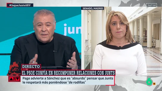 Susana Díaz ve "liquidada" la legislatura y critica que el Gobierno esté sometido al "chantaje" de Junts: "Es una muerte a pellizcos" Susana Díaz ve "liquidada" la legislatura y critica que el Gobierno esté sometido al "chantaje" de Junts: "Es una muerte a pellizcos"