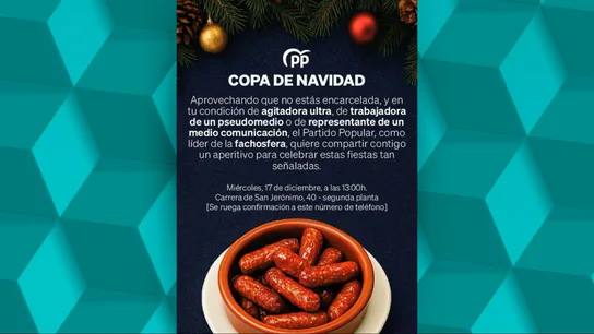 Invitación del PP a la copa de Navidad. Invitación del PP a la copa de Navidad.