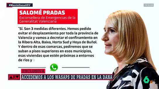 Audio de Salomé Pradas al jefe de Gabinete de Mazón Audio de Salomé Pradas al jefe de Gabinete de Mazón