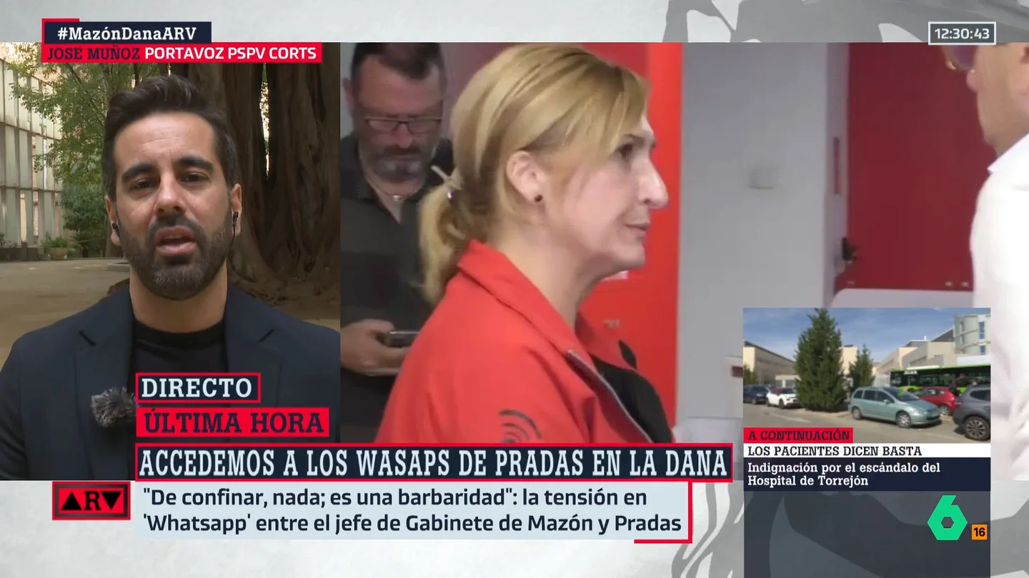 José Muñoz, tras los WhatsApp de Pradas en la DANA: "Quien tomó las decisiones fue Mazón, no la consellera" José Muñoz, tras los WhatsApp de Pradas en la DANA: "Quien tomó las decisiones fue Mazón, no la consellera"