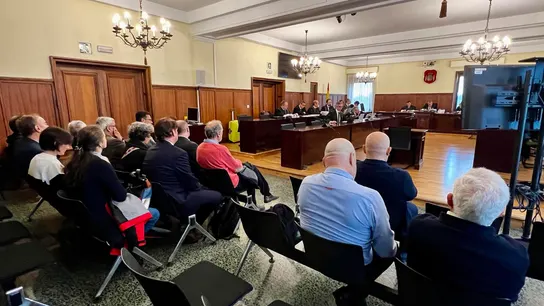 Sala de la Audiencia de Sevilla que acogió el juicio sobre la adjudicación de los derechos de explotación del yacimiento minero de Los Frailes, en Aznalcóllar (Sevilla) Sala de la Audiencia de Sevilla que acogió el juicio sobre la adjudicación de los derechos de explotación del yacimiento minero de Los Frailes, en Aznalcóllar (Sevilla)