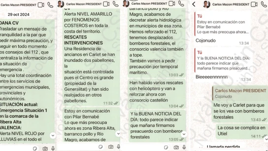 Las conversaciones de WhatsApp entre Salomé Pradas y Carlos Mazón el día de la DANA Las conversaciones de WhatsApp entre Salomé Pradas y Carlos Mazón el día de la DANA