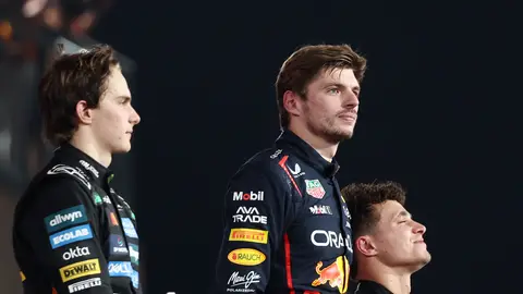 Oscar Piastri, Max Verstappen y Lando Norris, en el podio del GP de Abu Dabi Oscar Piastri, Max Verstappen y Lando Norris, en el podio del GP de Abu Dabi