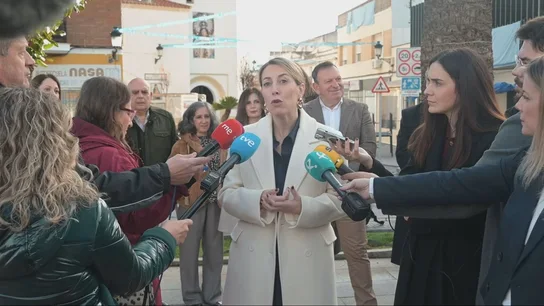María Guardiola este lunes en Badajoz. María Guardiola este lunes en Badajoz.
