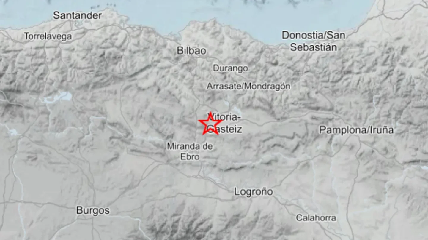 Epicentro del terremoto en la provincia de Álava del lunes 8 de diciembre Epicentro del terremoto en la provincia de Álava del lunes 8 de diciembre