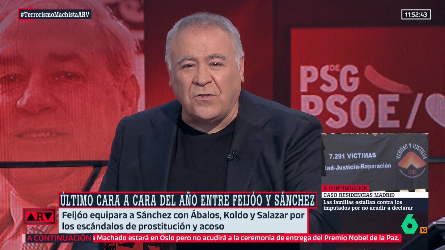 Ferreras, sobre el 'caso Salazar': "Desde el Gobierno y desde Ferraz han trabajado para tranquilizarle y garantizar que siguiera cobrando" Ferreras, sobre el 'caso Salazar': "Desde el Gobierno y desde Ferraz han trabajado para tranquilizarle y garantizar que siguiera cobrando"