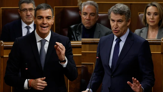 Fotomontaje. Pedro Sánchez y Alberto Núñez Feijóo. Fotomontaje. Pedro Sánchez y Alberto Núñez Feijóo.
