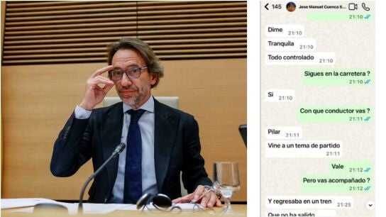 Los mensajes de Jos&eacute; Manuel Cuenca, jefe de gabinete de Maz&oacute;n, el d&iacute;a de la DANA