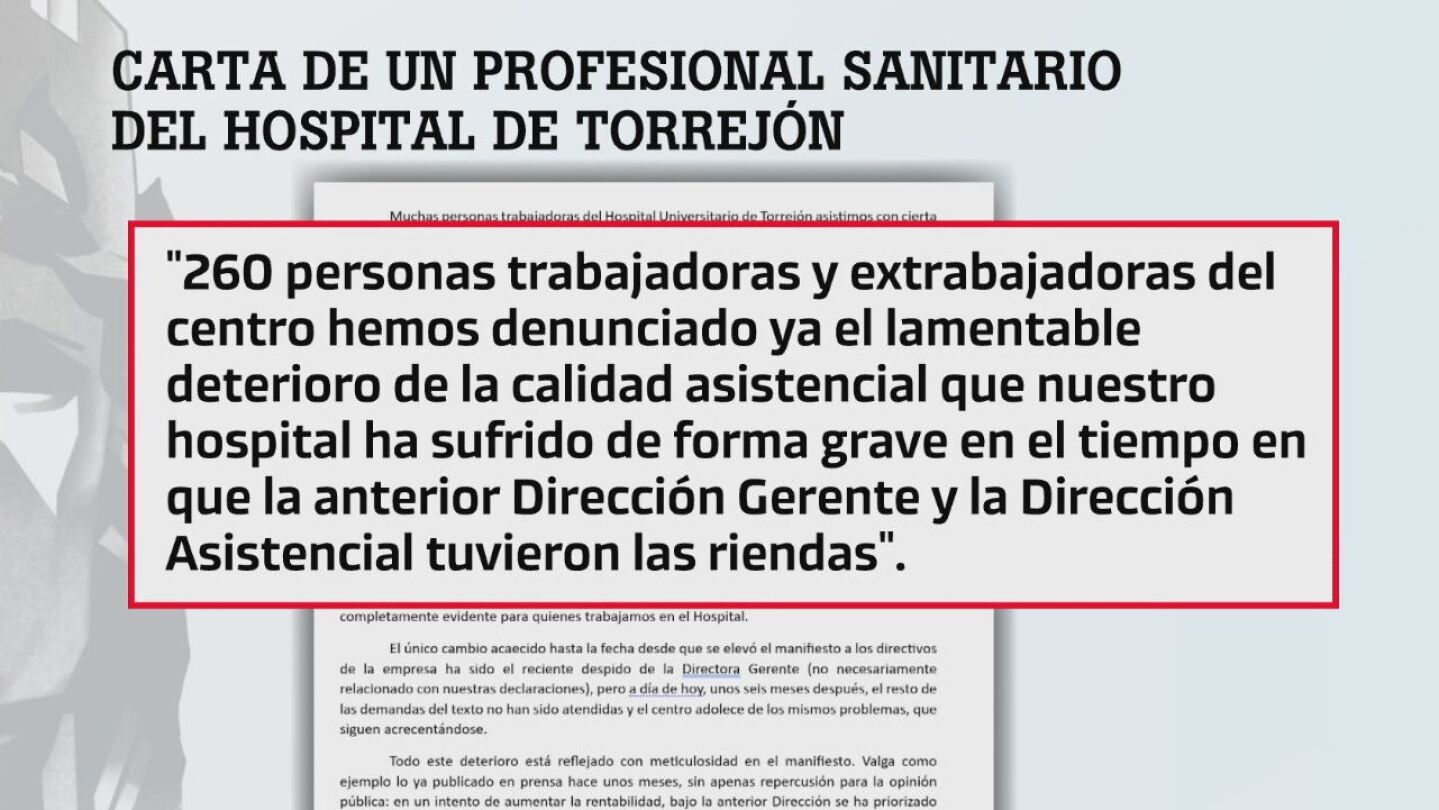 Carta de un profesional sanitario del hospital de Torrejón