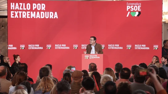 El candidato del PSOE de Extremadura, Miguel Ángel Gallardo, durante el primer acto de la precampaña. El candidato del PSOE de Extremadura a la Presidencia de la Junta, Miguel Ángel Gallardo, durante el primer acto de la precampaña extremeña.
