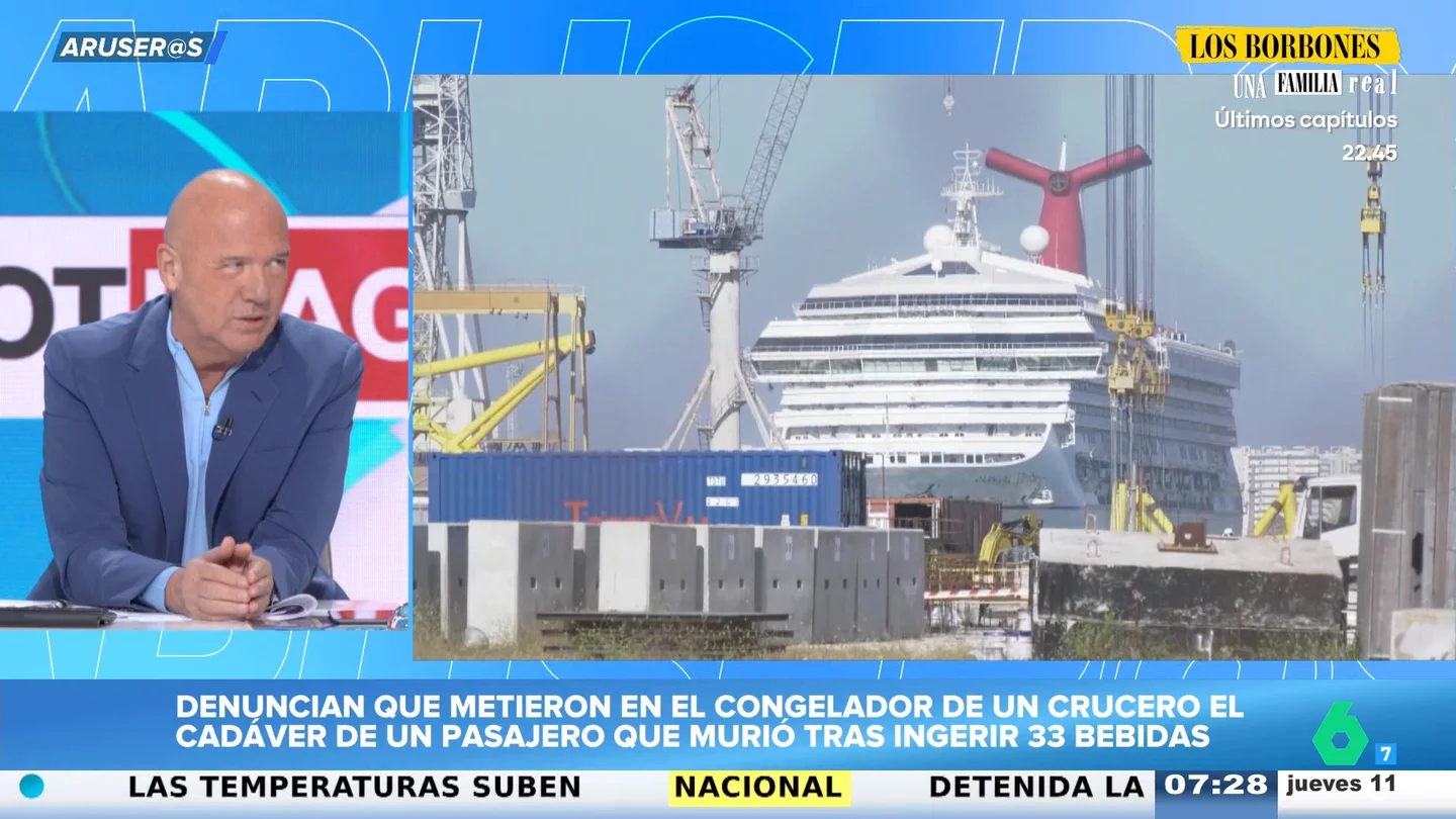 Alfonso Arús alucina con la denuncia a un crucero por guardar en un congelador el cadáver de un pasajero que bebió 33 copas Alfonso Arús alucina con la denuncia a un crucero por guardar en un congelador el cadáver de un pasajero que bebió 33 copas