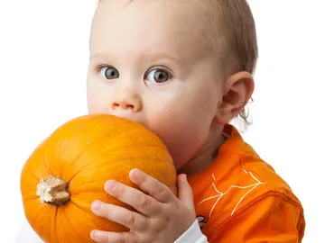 Niño comiendo calabaza Niño comiendo calabaza