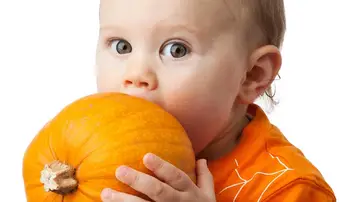 Niño comiendo calabaza Niño comiendo calabaza