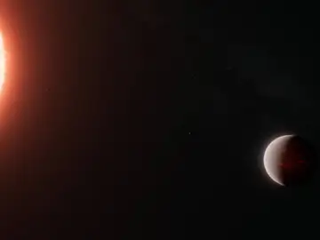 Recreación artística de la supertierra TOI-561 b y su estrella Recreación artística de la supertierra TOI-561 b y su estrella