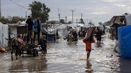 El sur de Gaza inundado por el fuerte temporal