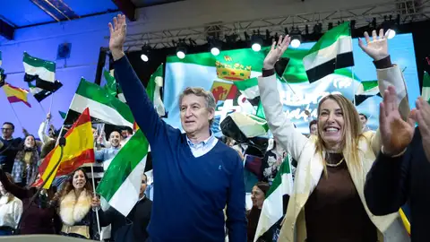 Alberto Núñez Feijóo y María Guardiola. Alberto Núñez Feijóo y María Guardiola.