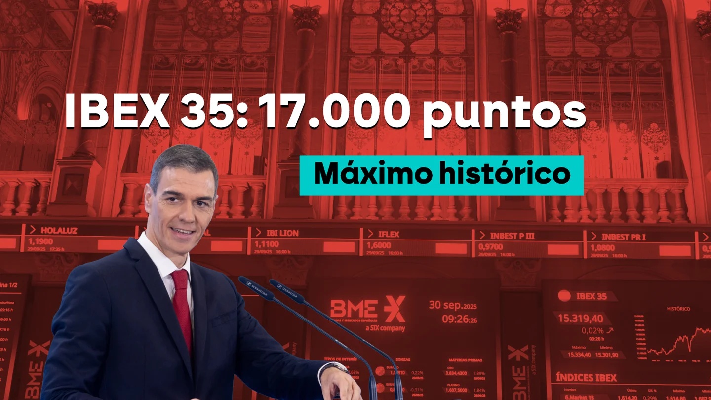 El Ibex 35 alcanza los 17.000 puntos al cierre por primera vez en su historia. El Ibex 35 alcanza los 17.000 puntos al cierre por primera vez en su hitoria.
