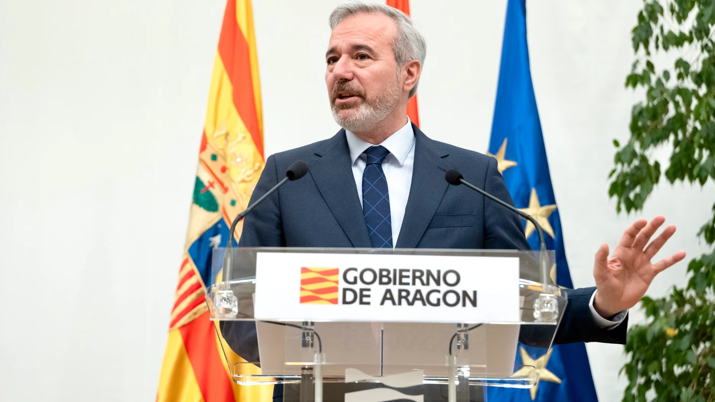 Aragón irá a elecciones el 8 de febrero El presidente de Aragón, Jorge Azcón, en rueda de prensa