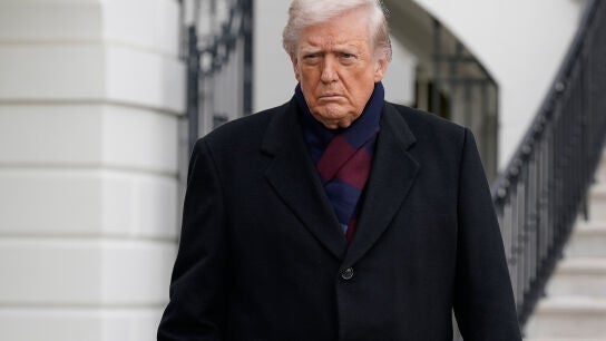 El presidente de EUU, Donald Trump, en el jard&iacute;n sur de la Casa Blanca.