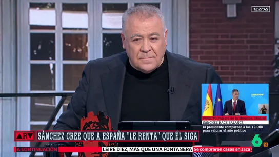 Ferreras, sobre el discurso de Sánchez: "El gran dilema lo tienen sus socios de Gobierno, ¿les renta seguir sosteniendo al Ejecutivo?" Ferreras, sobre el discurso de Sánchez: "El gran dilema lo tienen sus socios de Gobierno, ¿les renta seguir sosteniendo al Ejecutivo?"
