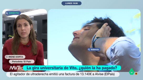 M&aacute;s Vale Tarde habla con Irene Dorta, periodista de 'El Pa&iacute;s', que hoy publica que Alvise P&eacute;rez habr&iacute;a pagado 13.000 euros a Vito Quiles por su gira por las universidades, cuando el agitador hab&iacute;a asegurado que no le financiaba ning&uacute;n pol&iacute;tico.