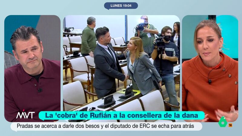 Tania S&aacute;nchez, sobre la &lsquo;cobra&rsquo; de Rufi&aacute;n a Salom&eacute; Pradas: "El beso tiene una connotaci&oacute;n cari&ntilde;osa que &eacute;l no ha querido establecer"