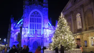 Abbey Church Yard en Navidad, en Bath Abbey Church Yard en Navidad, en Bath