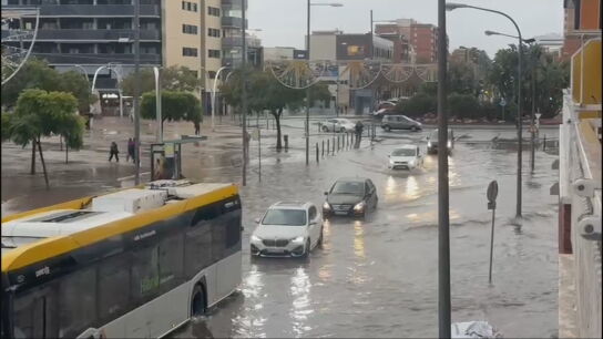 Imagen de la ciudad de Badalona (Barcelona) despu&eacute;s del paso de la nueva borrasca