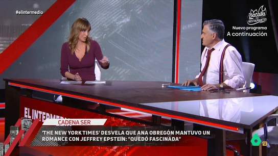Sandra Sabatés, al descubrir el romance de Ana Obregón y Jeffrey Epstein: "Lequio ya es solo su segundo peor novio" Sandra Sabatés, al descubrir el romance de Ana Obregón y Jeffrey Epstein: "Lequio ya es solo su segundo peor novio"