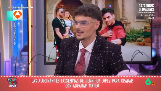Abraham Mateo desvela a Pablo Motos qué pidió Jennifer López para grabar con él, en vídeo: "Voy a tener que pedir una hipoteca" Abraham Mateo desveló ayer en 'El Hormiguero' algunas de las exigencias de Jennifer López para grabar el videoclip con él, entre otras 1.800 dólares para las uñas, 5.000 en maquillaje o 10.000 para peluquería.