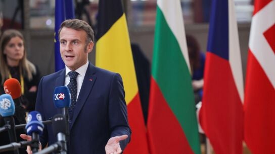 Imagen del presidente de Francia, Emmanuel Macron, durante una comparecencia ante los medios de comunicaci&oacute;n