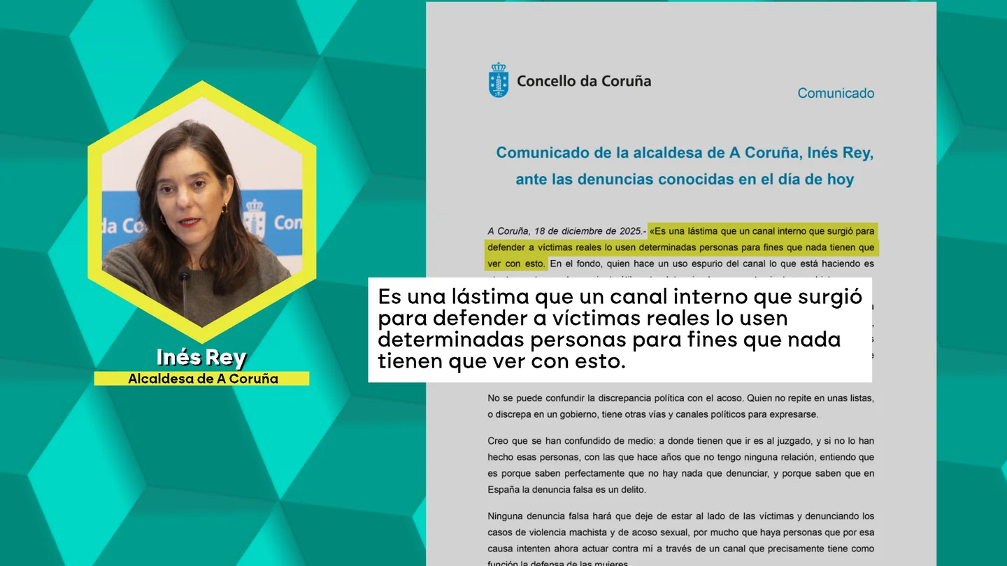 Denuncian por acoso laboral a la alcaldesa de A Coruña y esta lo tacha de "ajuste de cuentas" Denuncian por acoso laboral a la alcaldesa de A Coruña y esta lo tacha de "ajuste de cuentas"