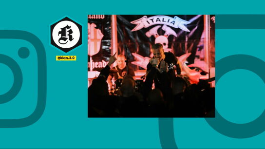 Grafismo de un concierto de Klan, grupo de m&uacute;sica nazi