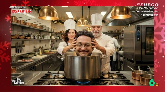 El Intermedio recurre a los grandes personajes del año para felicitar la Navidad: de Santos Cerdán a Díaz Ayuso El programa recurre a la Inteligencia Artificial para descubrir cómo sería una cena en la que estuvieran reunidos los políticos que más han destacado este año. Descubre el resultado en el vídeo principal.