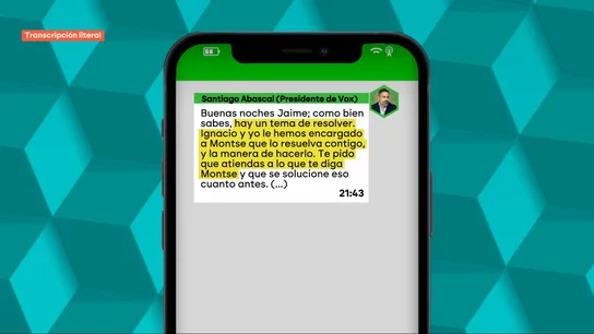 El WhatsApp que demuestra que Abascal intentó provocar la disolución de Revuelta "cuanto antes": "Y después nos tomamos los cafés que quieras" El WhatsApp que demuestra que Abascal intentó provocar la disolución de Revuelta "cuanto antes": "Y después nos tomamos los cafés que quieras"