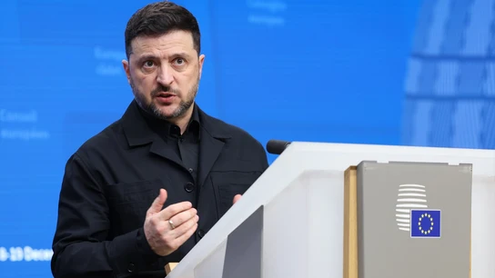 El presidente ucraniano, Volodímir Zelenski, en Bruselas tras reunirse con diferentes líderes europeos. El presidente ucraniano, Volodímir Zelenski, en Bruselas tras reunirse con diferentes líderes europeos.