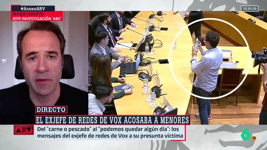 Javier Chicote, sobre el exjefe de redes de Vox: "Usaba la cuenta del partido para hacer luego propuestas sexuales" Javier Chicote, sobre el exjefe de redes de Vox: "Usaba la cuenta del partido para hacer luego propuestas sexuales"