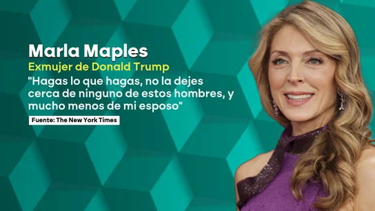 Marla Maple, exmujer de Trump, llegó a advertir a la madre de una de esas jóvenes de 14 años: "Hagas lo que hagas, no la dejes cerca de ninguno de estos hombres, y mucho menos de mi esposo". Marla Maple, exmujer de Trump, llegó a advertir a la madre de una de esas jóvenes de 14 años: "Hagas lo que hagas, no la dejes cerca de ninguno de estos hombres, y mucho menos de mi esposo".